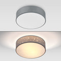 MONZANA® Deckenlampe Sternenhimmel Wohnzimmer Schlafzimmer E27 Grau Rund 38cm Stoffschirm 2-Flammig 40W Küche Lampe Deckenleuchte Stoffdeckenlampe