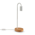 Paco Home Tischlampe Nachttischlampe Schreibtisch E14 Minimalistisch Skandinavisch Büro Holz Fuß Lampe mit Stecker