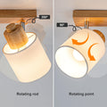 Doughelec Deckenlampe Deckenstrahler 3 Flammig Wohnzimmer - Holz Deckenleuchte Deckenspot Vintage E14 Schwenkbar Lampe Decke Wandstrahler MAX 30W Spot für Schlafzimmer Küche Flur, Ohne Leuchtmittel