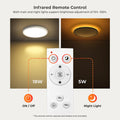 Matane LED Deckenleuchte Dimmbar mit Fernbedienung, 18W Ø22cm Deckenlampe mit 5W Nachtlicht Warm Lampen, 3000K-6500K Dimmbar Flach Panel für Schlafzimmer Kinderzimmer Badezimmer Flur-Rund Weiß