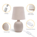 Aigostar Tischlampe Keramik Tischleuchte Lampe für Nachttisch Beistelltisch Nachttischlampe Stoffschirm E14 Vintage Retro