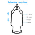 PATIKIL 8 9 10 11" Lampe Harfe Kit mit Endstück Einstellbar Lampenschirm Halterung Halter mit 3/8 IP E14 E26 E27 Beleuchtung Sockel für Tisch Boden Lampe Schwarz
