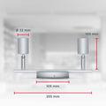 B.K.Licht - LED Deckenlampe schwenkbar, warmweiße Lichtfarbe, GU10 Fassung, LED Deckenleuchte, Lampe, Wohnzimmerlampe, Schlafzimmerlampe, Küchenlampe, Deckenstrahler, 25,5x7x9,5 cm, Titanfarbig