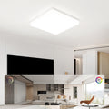 Kuwork Deckenlampe LED Deckenleuchte Flach: 30CM 4000K Badlampe Decke 48W, 4800LM LED Lampen Deckenlampen für Wohnzimmer, Badezimmer, Schlafzimmer, Küche, Flur,Büro, Weiß, Quadrat