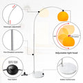 CCLIFE LED E27 Bogenlampe höhenverstellbar Marmorfuß weiß orange Stehlampe Stehleuchte Standleuchte Bogenleuchte Bogenstandleuchte, Farbe:Orange, höhenverstellbar 145-220 cm
