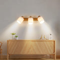 Doughelec Deckenlampe Deckenstrahler 3 Flammig Wohnzimmer - Holz Deckenleuchte Deckenspot Vintage E14 Schwenkbar Lampe Decke Wandstrahler MAX 30W Spot für Schlafzimmer Küche Flur, Ohne Leuchtmittel