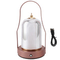 Tischlampe tragbare USB -Ladung Touch Control Stiefloses dimmbares 3600 -mAh -Batteriekabellaterne für Camping -Schlafzimmer Party Acryleisen 23.5 x 12 cm