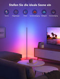 Govee RGBIC LED Stehlampe Wohnzimmer, WiFi Stehlampe Dimmbar, Arbeiten Sie mit Alexa und Google Assistant, 16 Millionen Farben, 58 Szenenmodi, Musikmodi, DIY-Modus für Schlafzimmer Gaming, Schwarz