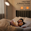 PreeOtti Stehlampe Wohnzimmer, 36W LED Deckenfluter mit Fernbedienung & Touch-Steuerung, 3 Farbtemperaturen, Stufenlos Dimmbar, Moderne Leselampe Stehleuchte für Wohnzimmer Schlafzimmer Büro(Schwarz)