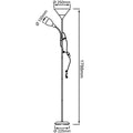 Brilliant Lampe Spari LED Deckenfluter Lesearm silber/weiß | 1x LED-A60, E27, 9.5W LED-Leuchtmittel inklusive, (806lm, 2700K) | Mit Schnurzwischenschalter