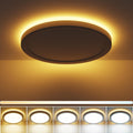 zemty 18W Deckenlampe LED Deckenleuchte Flach mit 3W Nachtlicht, 2100LM 3000K/3500K/4000K/5000K/6500K Wählbar Rund Badezimmer Lampe, Ø22x2.1 cm Ultra Dünn Modern Badlampe für Schlafzimmer Flur Küche
