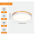Qamra LED Deckenlampe, Deckenleuchte Holz 30cm, Weiß Lampe für Wohnzimmer Schlafzimmer Küche Flur Esszimmer 24W 4000K