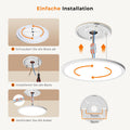 Matane 2Stück Deckenlampe LED Deckenleuchte Flach, 18W 1800LM 3000K/4000K/5000K, Rund LED Lampen Deckenlampen, Decke Lampe für Flur Keller Bad Küche Schlafzimmer, Ultra Dünn Ø22 CM