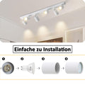 ZMH Deckenleuchte 6 flammig Deckenstrahler Weiß : GU10 Deckenlampe 350°Schwenkbar Deckenspots Modern Spots Küchenlampe Strahler Industrial für Wohnzimmer Schlafzimmer Küche - Ohne Leuchtmittel