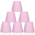 HERCHR 6 Stück European Pink Fabric Lampenschirme Ersatz, konische Lampenschirme für Tischlampen, Kristall Kronleuchter, Wandlampe, Zuhause 9x13x14 cm
