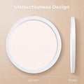 LQWELL LED Deckenleuchte Ultra Dünn Weiß 22cm 18W 1980lm 6000K