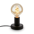 BRILONER - Nachttischlampe Retro mit Kabelschalter, E27 Fassung, max. 10 Watt, Tischlampe vintage, Lampe, Schreibtischlampe, Tischleuchte, Bürolampe, Leselampe Bett, Leselicht, 10x9 cm, Schwarz