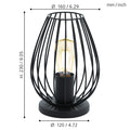 EGLO Tischlampe Newtown, 1 flammige Vintage Tischleuchte, Nachttischlampe aus Stahl, Farbe: Schwarz, Fassung: E27, inkl. Schalter