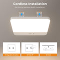 FULEN Deckenlampe Badezimmer mit Bewegungsmelder, Kabellos LED Deckenleuchte Dimmbar mit Batterie Wiederaufladbar,3 Farbtemperaturen,Fernbedienung mit Timer,Lampe Decke für Flur,Keller,Treppenhaus