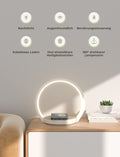 VOSFEEL Nachttischlampe mit ladefunktion, Touch Dimmbar Nachtlicht Wireless Charger 15W, LED Tischlampe mit 3 Stufige Helligkeit für Schlafzimmer Wohnzimmer Büro