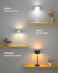TRUMPETS Kabellose Tischlampe Akku Dimmbar, Kleine Tischlampe Vollmetall 3 Farbtemperatur, Nachttischlampe Kabellos USB-C, IP54, H25cm,für Outdoor Nachttisch Esstisch Schreibtisch
