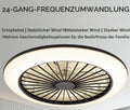 HSL LED-Deckenleuchte mit Ventilator Ø 45,5cm, Deckenventilator mit Lampe, Stufenlos Lüftungsgeschwindigkeiten, mühelose Lichtdimmung, mit Fernbedienung, 2700-6500K, 4300Lm, Klimagerät
