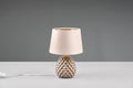 Reality Leuchten Tischleuchte Ariana R51531044, Sockel Keramik Beige, Schirm Samt Beige/Goldfarbig, exkl. 1x E14