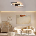 ZMH LED Deckenleuchte Wohnzimmer Deckenlampe - 48W Dimmbar Schlafzimmerlampe Schwarz Küchenlampe mit Fernbedienung aus Metall Modern Wohnzimmerlampe für Schlafzimmer Esszimmer Küche Flur Kinderzimmer
