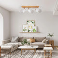 Doughelec Deckenlampe Deckenstrahler 3 Flammig Wohnzimmer - Holz Deckenleuchte Deckenspot Vintage E14 Schwenkbar Lampe Decke Wandstrahler MAX 30W Spot für Schlafzimmer Küche Flur, Ohne Leuchtmittel