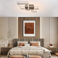 Homefire Deckenlampe LED Deckenleuchte Wohnzimmer - 32W Dimmbar Wohnzimmerlampe Modern Design Schwarz Küchenlampe mit Fernbedienung Schlafzimmerlampe Flur Metall Deckenleuchten für Küche Esszimmer