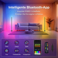 HANDSONIC RGBIC LED Stehlampe,140cm Abnehmbar stehlampen Schwarz,Stehlampe Wohnzimmer Dimmbar,16 Millionen Farben Floor Lamp mit App,180° Breite Ausleuchtung Floor Lamp Gaming LED