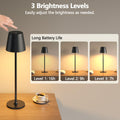 UPXNBOR LED Tischlampe Kabellos, Akku Tischleuchte Kabellos, Indoor und Outdoor Tischlampe Akku, 3-stufig dimmbares Warmlicht, IP54 Wasserdicht, Vollmetallgehäuse, Schwarz