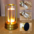 Tischlampe kabellos – Dimmbare Akku-Tischlampe 2000mAh mit Touchsteuerung, 3 Lichtfarben, USB-C, Aluminium, LED Tischlampe für Innen & Außen, Terrasse, Restaurant, Schlafzimmer, Gold 1er Set
