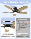 Airwit Deckenventilator mit Beleuchtung 106cm, leise, doppelseitige Flügel