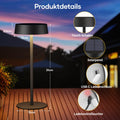 Suright Solar Tischlampe Kabellos, Solarbetriebene und über USB-C Aufladbar