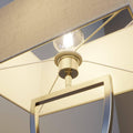 Lucande Tischlampe, Tischleuchte Stoffschirm weiß Nachttischlampe Stoffschirmlampe 1x E27 max. 60W ohne Leuchtmittel Schlafzimmerlampe