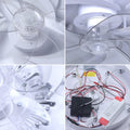 Wildcat Deckenventilator mit Beleuchtung, Modern LED Dimmbar Deckenleuchte mit Ventilator und Fernbedienung Leise, Kreativer 5 Lichter Design Deckenventilator für Schlafzimmer Küche Esszimmer