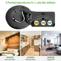 zemty 2Stück/3Farben 3000/4000/6500K LED Deckenleuchte Flach, 15W 1800LM Ø18cm Deckenleuchten, Schwarz Rund Ultra Dünn Deckenlampe LED Lampen Deckenlampen,Deckenbeleuchtung für Badezimmer,Küche