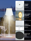LED Tischlampe Kabellos, Dimmbare 4000Mah Tischleuchte Akku, 3 Farbtemperatur, Touch Lampe Mit USB-C Aufladbar, Fernbedienung Timer Nachttischlampen, Outdoor, Schlafzimmer, Esstisch, Camping, Weiß