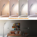 Amdelne Stehlampe Wohnzimmer Schwarz, Moderne Stehlampe LED Dimmbar, 12W 1400LM Stehleuchte Leselampe mit Fernbedienung, 6 Szenenmodi, Timing-Funktion, Sofa Lampe für Schlafzimmer Arbeitszimmer Büro