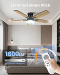 Airwit Deckenventilator mit Beleuchtung 106cm, leise, doppelseitige Flügel