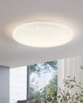 EGLO Deckenlampe Pogliola-S, Ø 31 cm, Kristalleffekt LED Deckenleuchte, 1 flammige Wohnzimmerlampe aus Stahl und Kunststoff, Lampe weiß, Kinderzimmerlampe, Küchenlampe, Bürolampe, Flurlampe Decke