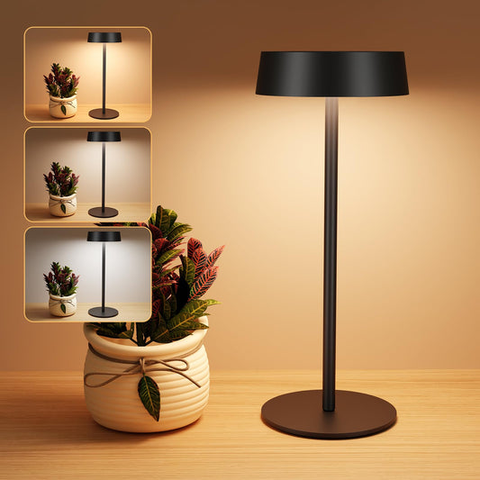 Suright Solar Tischlampe Kabellos, Solarbetriebene und über USB-C Aufladbar
