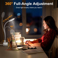 ZAPLIT 15W LED Schreibtischlampe mit USB-A & USB-C – Dimmbar, 3 Farbtemperaturen, 5 Helligkeitsstufen, 4 Timer, Flexibler 360° Schwanenhals, Augenschonend, Tischlampe für Büro & Schlafzimmer - Weiß