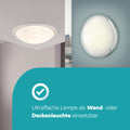 EGLO Deckenlampe Planet 1, 1 flammige Wandleuchte, Deckenleuchte aus Stahl, Farbe: Weiß, Glas: Weiß lackiert, Fassung: E27