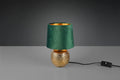 Reality Leuchten Tischleuchte Sophia R50821015, Keramik goldfarbig, Samtschirm gürn oder goldfarbig, exkl. 1x E14, 16 cm