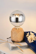 Pauleen 48159 Woody Sparkle Tischleuchte aus Holz skandinavische Tischlampe Würfellampe max25W E27 Holz 230V