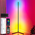 TRUMPETS LED Stehlampe Wohnzimmer 165cm, RGB Ecklampe Dimmbar mit Fernbedienung und APP, 16 Millionen Farben, Musikmodi, DIY-Modus & Timing -Funktion für Schlafzimmer (Mit Adapter 10W)