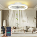 Nalezuns Deckenventilator mit Beleuchtung, 40cm LED Dimmbar Deckenbeleuchtung, App und Fernbedienung, Esszimmer lampe mit ventilator, 6-Gang, Timer, leise, Weiß
