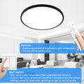 MOONSEA 48W LED Deckenleuchte Flach Dimmbar mit Fernbedienung, Ultra Dünn Deckenlampe Wohnzimmer, 3000-6500K Ø50cm, Deckenleuchte Dimmbar für Wohnzimmer Schlafzimmer Kinderzimmer Büro, Schwarz